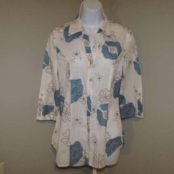 Tribal Tops - Tribal Flower Top Size Medium Blouse